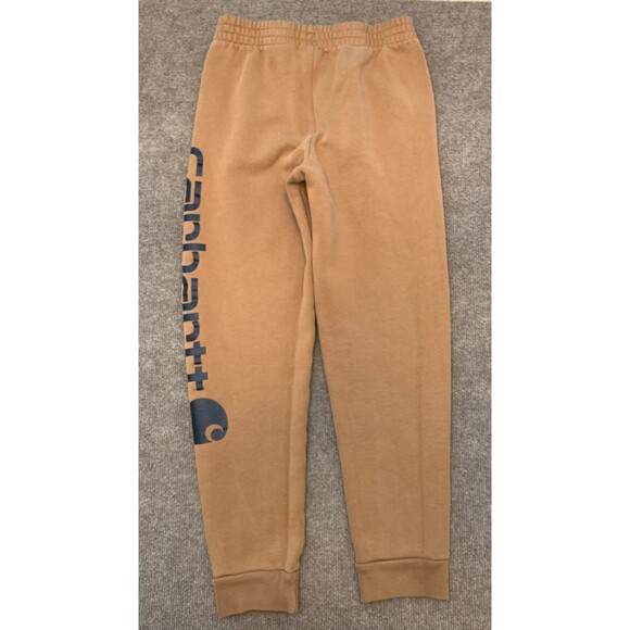 Carhartt Sweatpants Boys L (14-16) Fleece Logo Drawstring Waist Jogger Brown - Picture 1 of 7